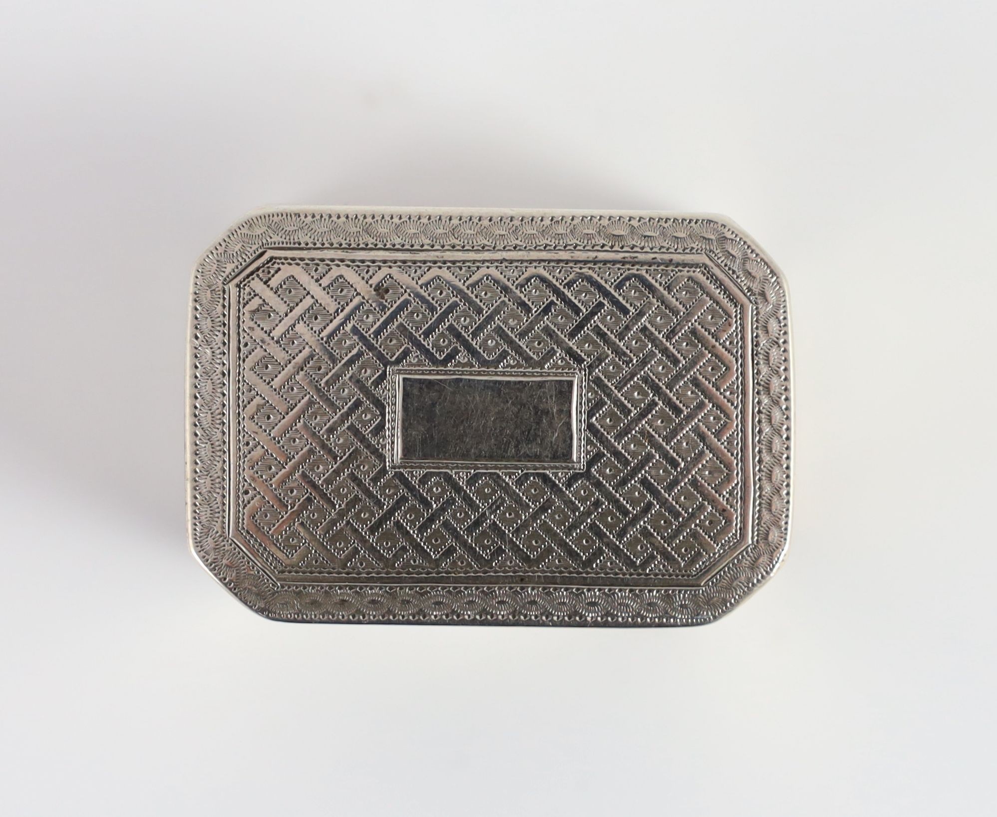 A George III silver octagonal nutmeg grater, by Joseph Wilmore